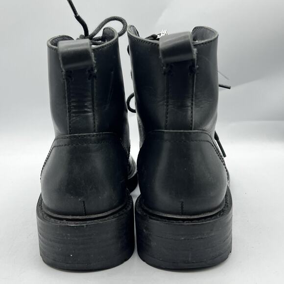 Rag & Bone Boots Womens 8 EU 38 Black Leather Ankle Vibram Cannon Zip Combat - Picture 7 of 14